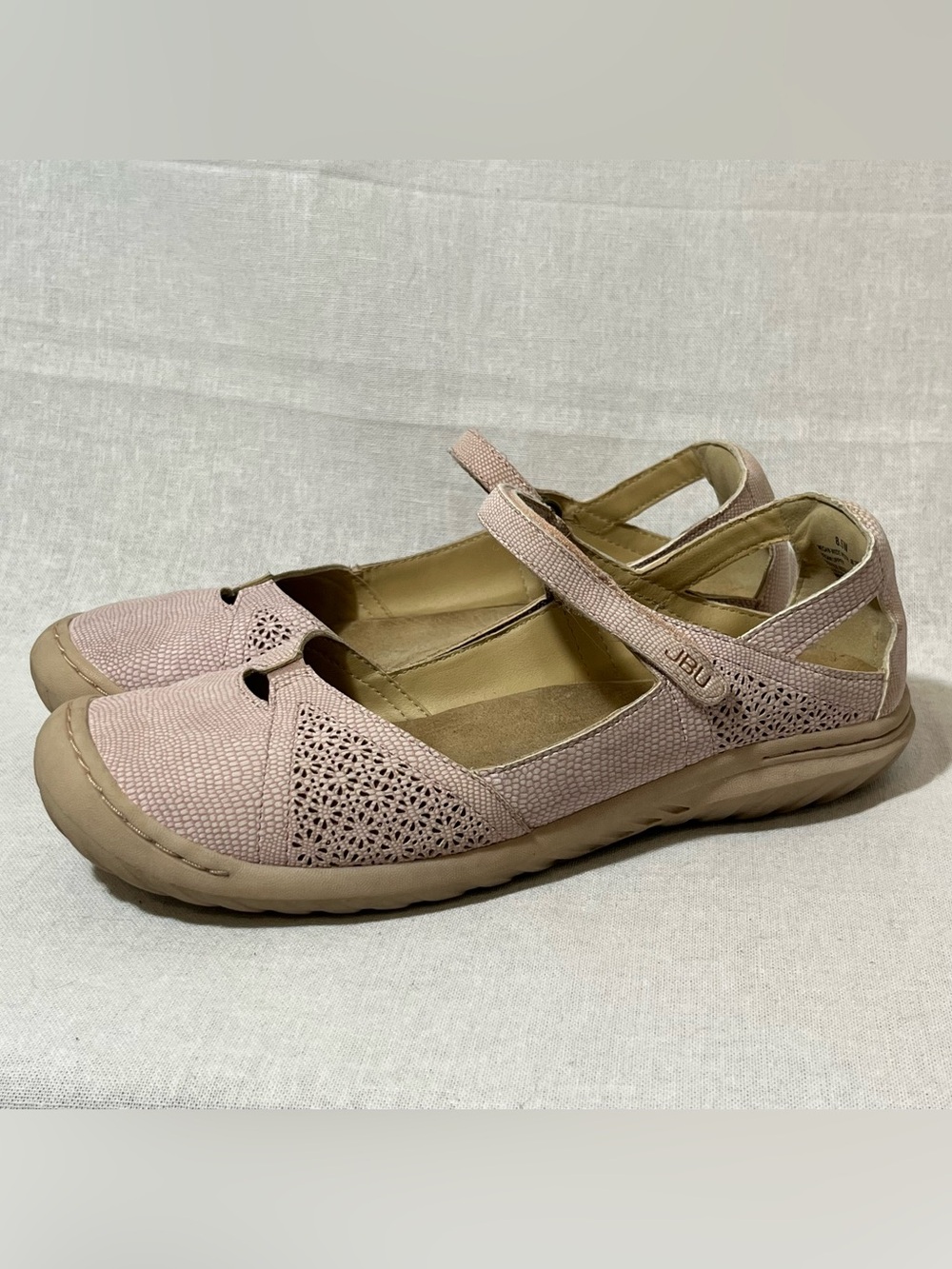 JBU by Jambu Megan Mary Jane Flats 8.5W Blush Pink Vegan Leather Comfort Walking